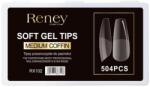 Reney Cosmetics Körömtippek, akril, átlátszó, 504 db. - Reney Cosmetics Soft Gel Tips Medium Coffin RX-102 504 db