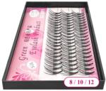 Clavier Műszempilla, csomós, C, 8, 10, 12 mm - Clavier Pink Silk Green Eyelash 60 db