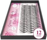 Clavier Műszempilla, csomós, C, 12 mm - Clavier Pink Silk Green Eyelash 60 db