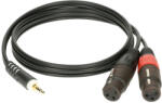 KLOTZ AY8-0300 - 1x3, 5 sztereó jack - 2x XLR mama Y-kábel - 3 méter