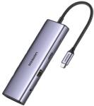UGREEN CM498 UGREEN Revodok 10in1 USB HUB adapter USB Type-C csatlakozó -3 x USB-A + USB Type-C + HDMI, VGA, RJ45, SD/TF, 3, 5 mm Jack, szürke (CM498)