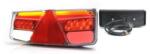 WAS W170 DD tipuscsalád. 1187DD. Jobb oldali 12-24V, -os LED, -es(részben NEON) 5 funkciós(helyzetjelző, fék, irányjelző, tolató, ködfény) hátsó lámpa, háromszög prizmával, 2m vezetékkel. Méretei: 350x131