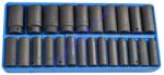 Genius Tools légkulcsfej készlet, metrikus, hosszú, 1/2", 24 darabos (DI-424M)