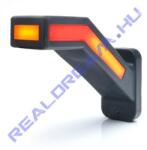 WAS W168.6DD tipuscsalád. 1259L. BAL oldali, 12-24V, -os NEON LED, -es 5 funkciós (első, hátsó helyzetjelző, szélességjelző, hátsó és dinamikus irányjelző) masszív hajlított gumiágyas szélességjelző. Mére