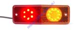 WAS Univerzális keskeny Hátsólámpa, 3 funkciós: helyzetj. +fék (LED-es), index (LED-es), 12-24V, 200x70mm, vast. : 62mm, csavartáv. : 90mm (487-W072) (487-W072ud)