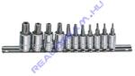 Genius Tools ötágú lyukas torx bit készlet crowa foglalatban, 1/4" és 3/8", 11 darabos (BS-2311P)
