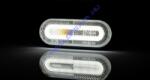 Fristom Helyzetjelző 12-36V ovális alakú sík hátoldalas FEHÉR neon LED-es 121x46 (FT-072BLED) - jarmulampa