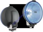 WESEM Szúrófény nagy kerek fekete műanyag házzal halványkék üveggel + 1LED 24V körhelyzetjelző 183mm átmérő 97mm mély H3 és T4W izzós. Álló kivitel, M10, -es menettel. Teljes magasság: 214mm (HOS2.38816)