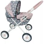 DIMIAN Bambolina játék babakocsi árnyékolóval szürke-rózsaszín (BD2103N)
