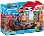 Playmobil Set motociclist stuntshow si perete de foc (PM71256)