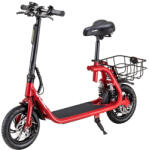 Wildken Elektromos Roller levehető üléssel, kosárral - Piros GBR-15 - HITEL NINCS! ! !