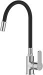 INVENA Xanthi SLIM 2F konyhai csaptelep, álló, flexibilis kifolyócsővel, 2 funkciós, fekete-króm (BZ-37-008-L)