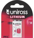 Uniross 6F22 9V litiu element 1buc (ULI9V1) Baterii de unica folosinta