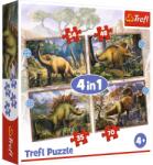 Trefl Пъзел Trefl 4 в 1 - Интересни динозаври (34383) - ozone