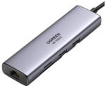 UGREEN USB-C Multifunkciós Adapter Hub, 2x USB-A 3.0, HDMI, RJ45, SD/TF, ezüst (90568) - speedshop