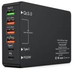 BlackBird BH1406 4x USB-A / 2x USB-C Hálózati Töltő - 65 W, Fekete