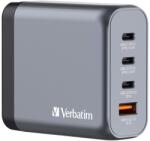 Verbatim GNC-140 GaN 3x USB-C / USB-A Hálózati Gyorstöltő Adapter - 140 W, Szürke