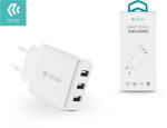 DEVIA Smart Series Univerzális Hálózati 3xUSB Töltő - 5 V / 3.4 A, Fehér