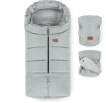 Petite&Mars Petite and Mars Téli szett Jibot 3in1 bundazsák és kézmelegítő kesztyű babakocsira Jasie Quiet Grey