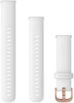 Garmin Curea Garmin Quick Release 18mm, silicon, alb, cataramă roz-aurie (Venu 2S, Vivoactive 4S, Vivomove 3S)
