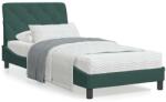 vidaXL sötétzöld bársony ágykeret LED-világítással 90 x 190 cm (3213828) - pepita