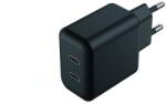 2GO 797386 2x USB-C Hálózati Töltő - 3000 mAh, Fekete (797386)