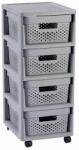 CURVER Raft cu sertare 4x11L INFINITY DOTS - gri (231558) Raft