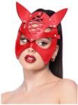 Fever Mock Leather Devil Mask Red