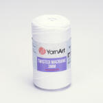 YARNART twisted 3mm macrame kifésülhető fonal 751 fehér