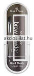 Essence Brow Powder Set Szemöldökformázó Szett 02 dark & deep