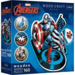 Trefl Puzzle din lemn 160 piese - Fearless Captain America / Disney Marvel Heroes (20194) Puzzle