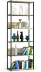 AKORD Loft Fém Polcrendszer - 6 Polcos - 70x192x32 cm (REGMETCZARARTCL700)