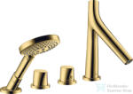 Hansgrohe Axor Starck Organic 4 üléses peremre szerelhető termosztátos kádtöltő csaptelep, polírozott arany hatású 12425990 (12425990)