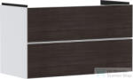 Hansgrohe XEVOLOS E 98x47, 5 cm-es 2 fiókos fali szekrény mosdó nélkül, matt fehér/sötét tölgy 54181730 (54181730)