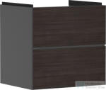 Hansgrohe XEVOLOS E 58x47, 5 cm-es 2 fiókos fali szekrény mosdó nélkül, matt palaszürke/sötét tölgy 54177730 (54177730)