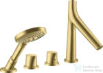 Hansgrohe Axor Starck Organic 4 üléses peremre szerelhető termosztátos kádtöltő csaptelep, szálcsiszolt sárgaréz hatású 12425950 (12425950)