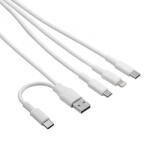Akyga Cablu USB-A/USB type C la micro USB/USB type C/Lightning 1.2m Alb, Akyga AK-USB-52 (AK-USB-52)