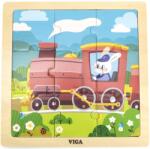 Viga Toys Puzzle din lemn Viga Toys - Mașinist iepuraș, 9 piese (44631) Puzzle