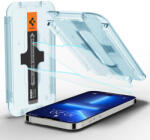 Apple iPhone 13 / 13 Pro / 14 / 16e, Kijelzővédő fólia, ütésálló fólia (az íves részre is! ), Tempered Glass (edzett üveg), Spigen Ez Fit, Clear, 2 db / csomag