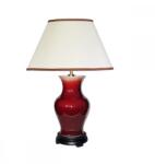 Elstead Lighting Veioză Majin Oxblood Red Jar, 1xE27, H56cm, D36cm, porţelan roșu, abajur textil crem (DL-MAJIN-SMALL-TL-OXB)