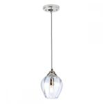 Elstead Lighting Pendul Tiber 1xE27, D17, 5 cm, H33, 7-219, 2cm, metal crom, sticlă transparentă (TIBER-P-CLEAR)