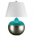 Elstead Lighting Veioză Laguna, 1xE27, H71cm, D46cm, porţelan turcoaz și grafit, abajur matase artificială alb (LAGUNA-TL-LRG)
