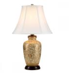 Elstead Lighting Veioză Gold Thistle, 1xE27, H58cm, D36cm, porţelan alb auriu, abajur textil alb (GOLD-THISTLE-TL)