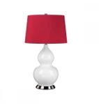 Elstead Lighting Veioza Isla, 1xE27, H64 cm, D36 cm, metal nichel, ceramică albă, abajur textil roşu (ISLA-PN-TL-RED)