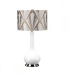 Elstead Lighting Veioză Milo, 1xE27, H69cm, D36cm, metal nichel, ceramică albă, abajur textil crem (MILO-PN-TL-VOGSC)