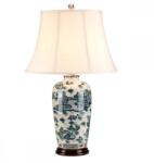 Elstead Lighting Veioză Blue Traditional, 1xE27, H73cm, D46cm, porţelan alb albastru, abajur textil crem (BLUE-TRAD-WP-TL)