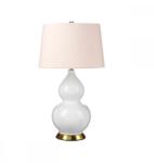 Elstead Lighting Veioza Isla, 1xE27, H64 cm, D36 cm, metal alamă, ceramică albă, abajur textil roz (ISLA-AB-TL-PINK)