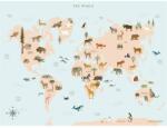Vissevasse poszter World Map Animal 30 x 40 cm - többszínű Univerzális méret