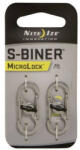 Nite Ize Microlock biztonsági záras karabíner 2 db, fémszínű (LSBM-11-2R3)