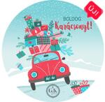 Gyertyakovács Boldog Karácsonyt autós tortaostya